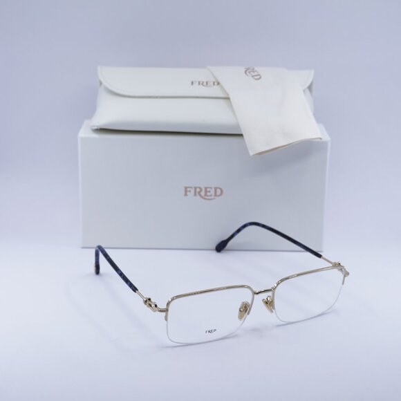 Fred FG50017U 030 Eyeglasses Gold 58mm Rectangle Frame - Picture 10 of 10